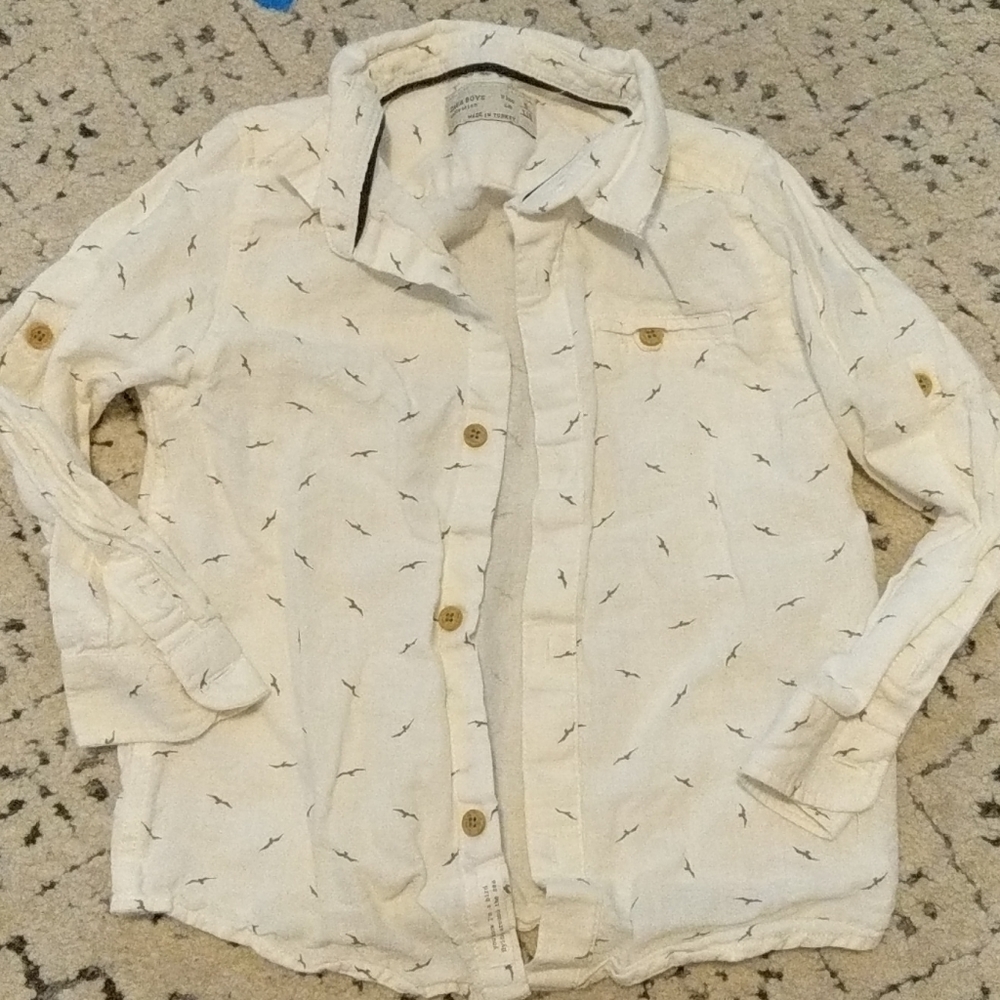 Zara Boys Linen Button Down Shirt